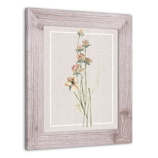 Framed Western Faded Linen Floral Print